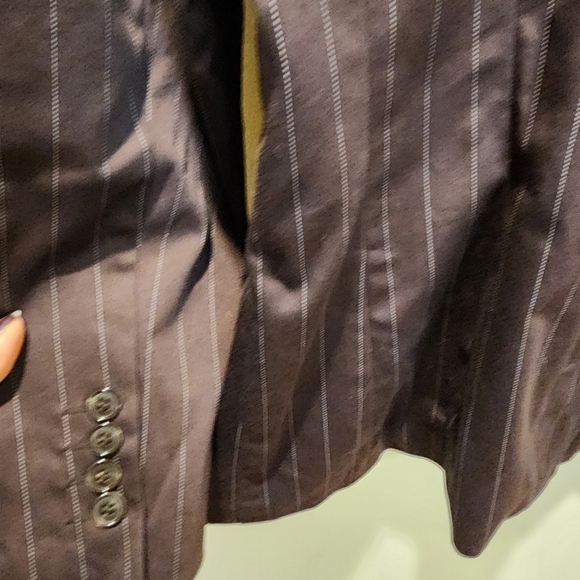 WORTHINGTON Brown Pinstripe Women's  Blazer Size 14 - Picture 5 of 11